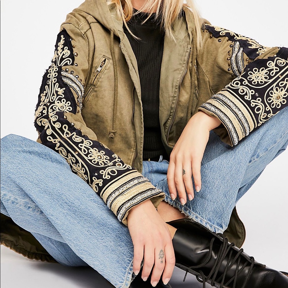 Golden Quills Military Parka - Free People